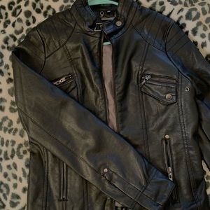 Black faux leather jacket